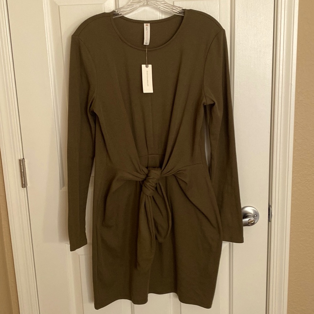 Anthropologie cotton dress with self tie front
